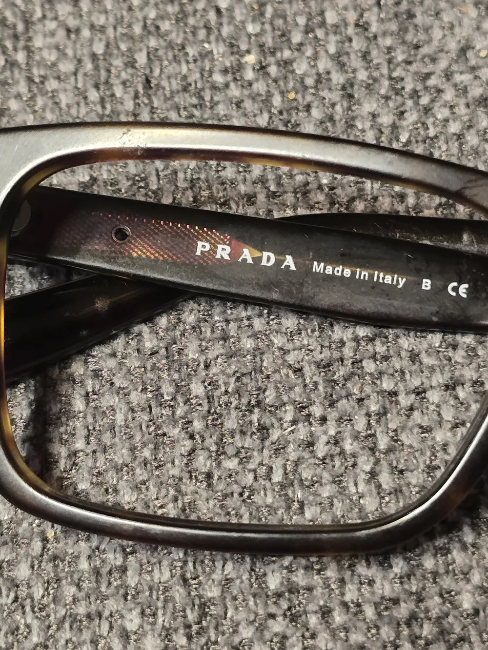 Prada Rectangular Tortoiseshell Eyeglasses